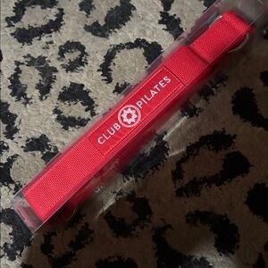 Club Pilates Reformer Straps Long and Short Loops Red White logo NWT